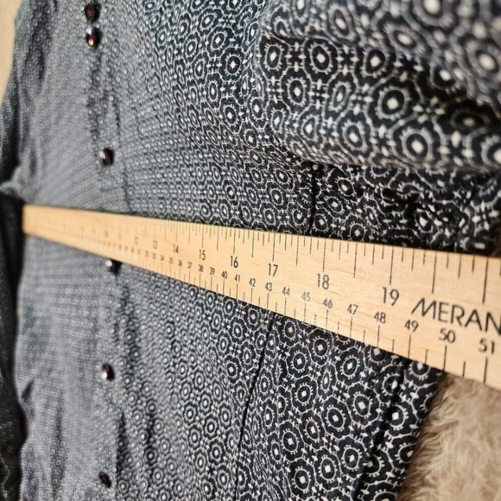 Au Noir Dress Shirt Geometric Pattern Long Sleeve All Over Print Men's Size 2 - Picture 4 of 12